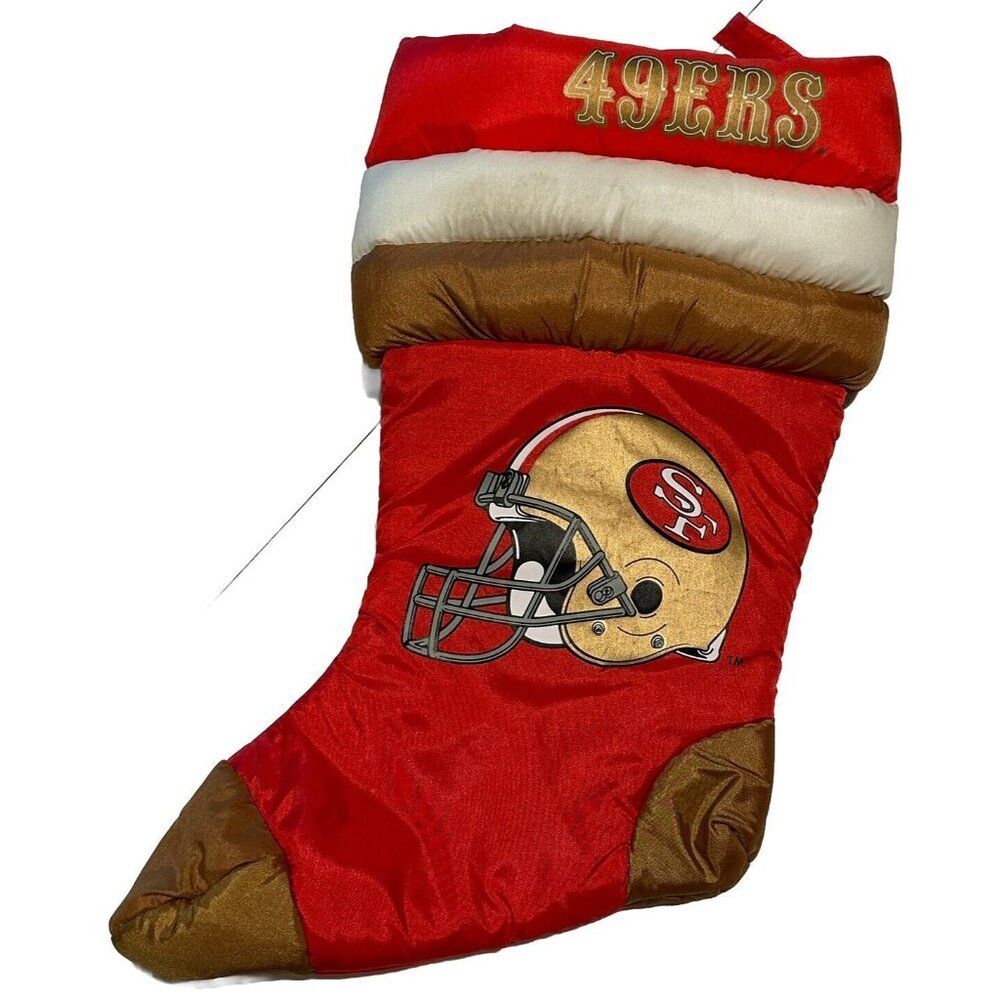 Vintage Team NFL San Francisco 49ers Puffy Christmas Stocking California Helmet